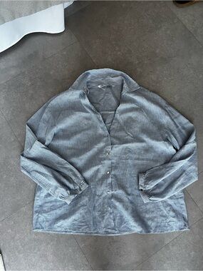 Zara Light Blue Corduroy Shirt Jacket